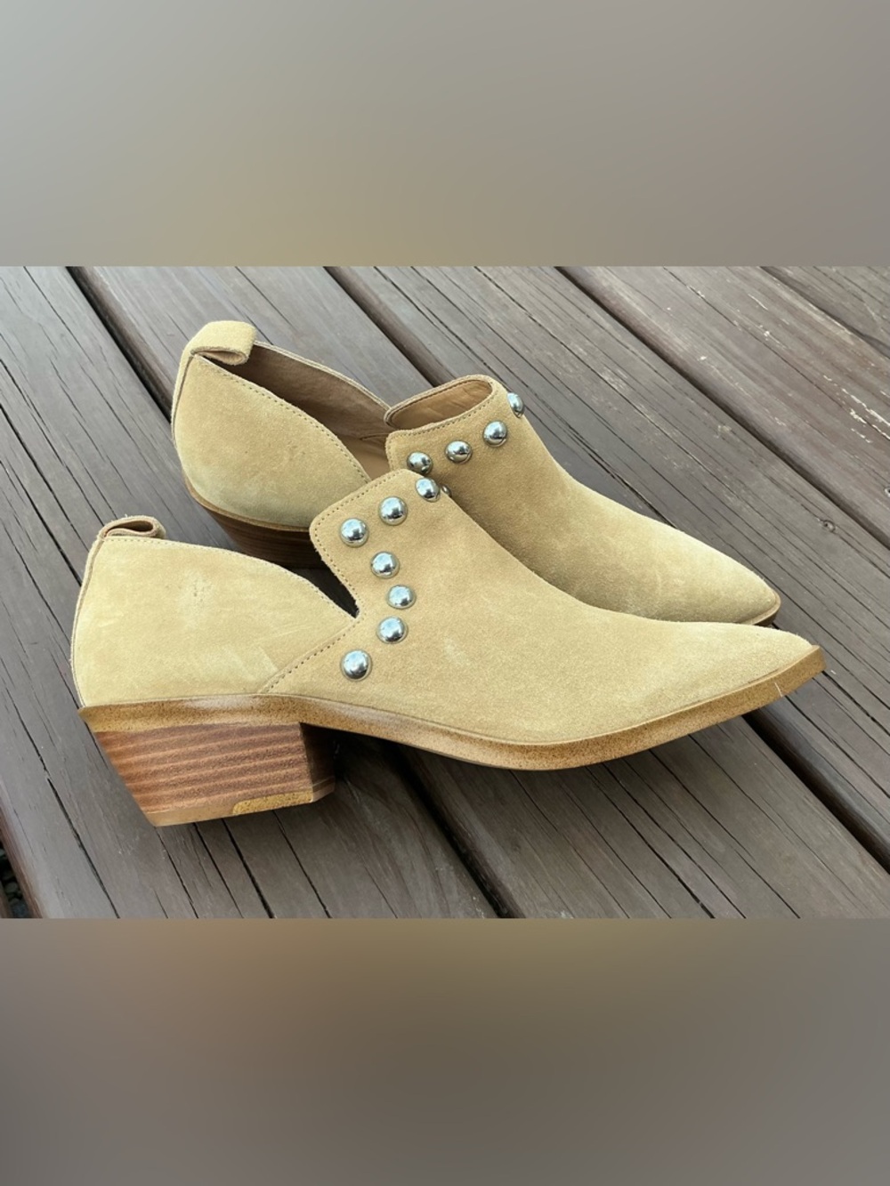 REBECCA MINKOFF Suede Studded Ankle Booties NEW